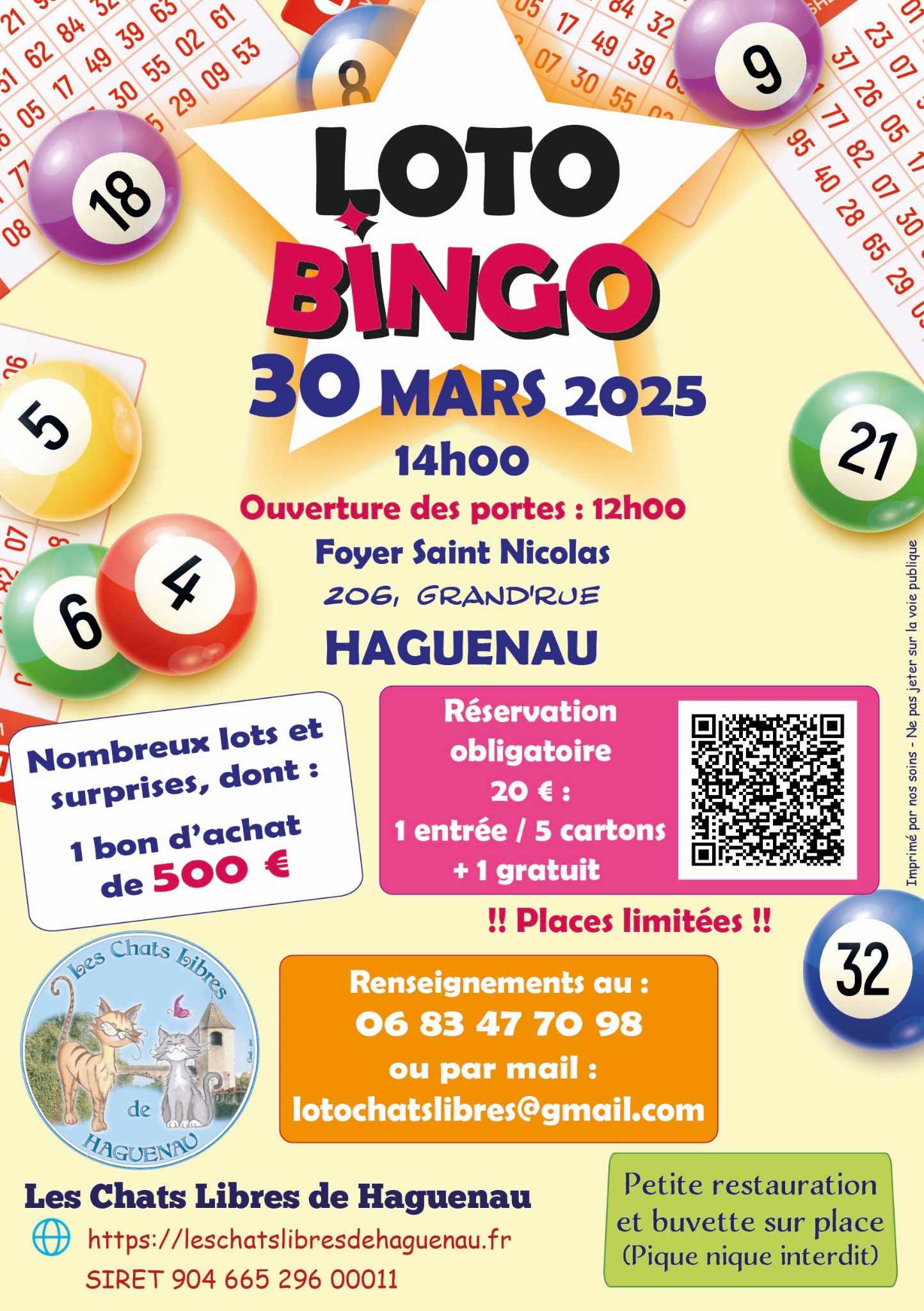 Bingo Loto Les Chats Libres de Haguenau